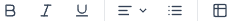 Rubric formatting toolbar